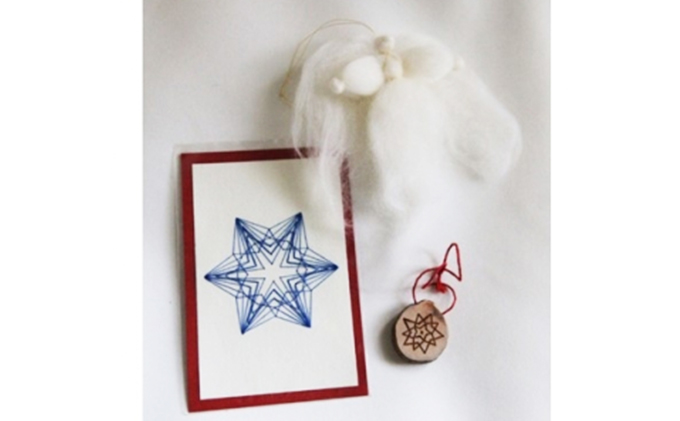 シュタイナー学園の手仕事品セット 雑貨 日用品 手作り カード キーホルダー モビール 