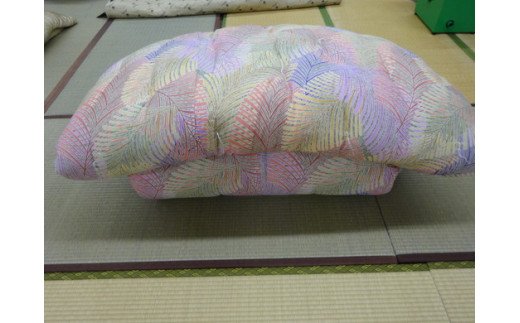 極上純綿　もめん布団　掛敷セット　(ジャワ柄・赤)【CW78W】