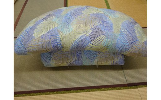 極上純綿　もめん布団　掛敷セット　(ジャワ柄・青)【CW79W】