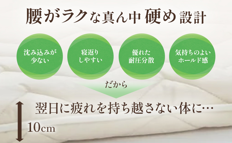 滋賀県米原市のふるさと納税 3層バランス敷布団「日撫（ひなで）」ダブル 近江布団 寝具 敷き布団