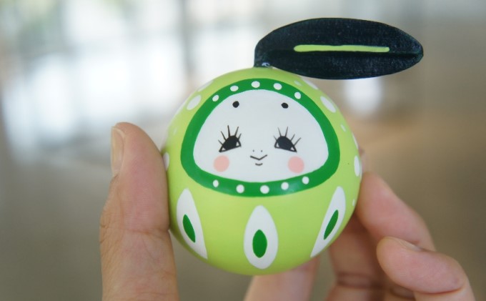 【 小豆島 】小豆島オリーブ姫だるま（緑） インテリア 張り子 はりこ 