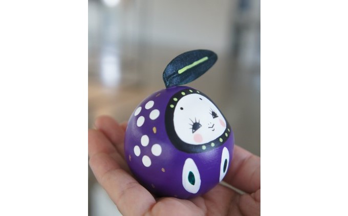 【 小豆島 】小豆島オリーブ姫だるま（紫） インテリア 張り子 はりこ 