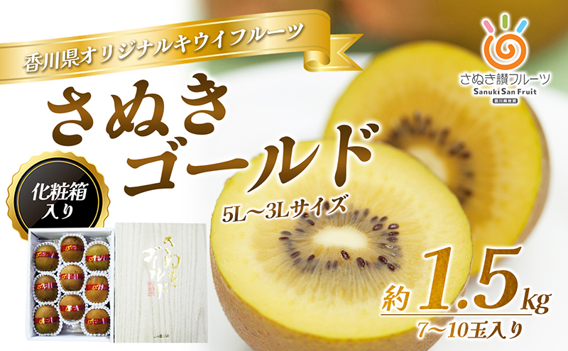 【香川県東かがわ市】さぬき ゴールドキウイ 1.5kg 化粧箱入り ゴールデンキウイ キウイフルーツ キウイ フルーツ 果物 くだもの 果実 旬の果物 旬のフルーツ 香川 香川県 東かがわ市