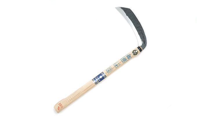 手打ち鎌（両刃180mm）・砥石セット 雑貨 キッチン用品 包丁 