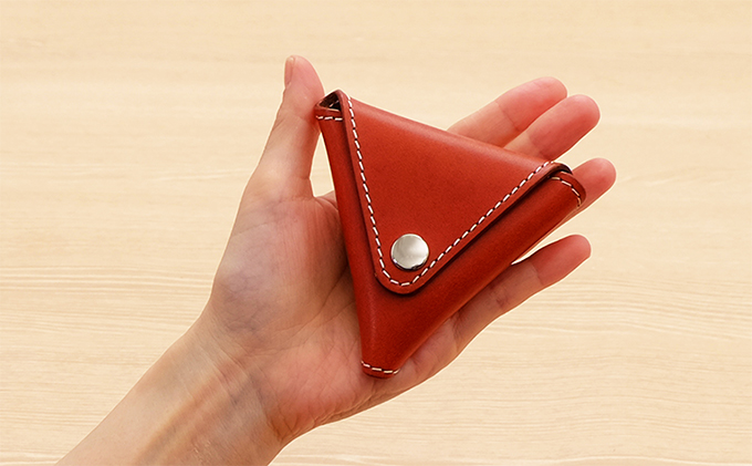 牛革　三角コインケース（小銭入れ）ブラウン