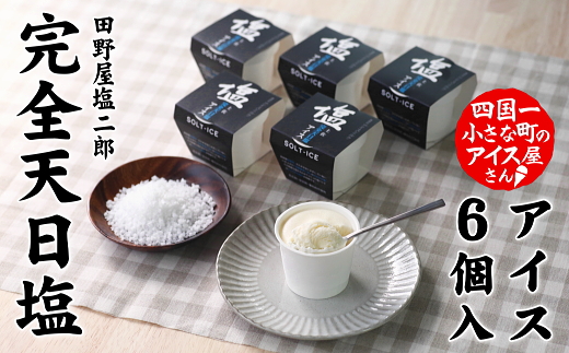 高知県田野町のふるさと納税 【四国一小さな町のアイス屋】土佐完全天日塩カップ6個入り
