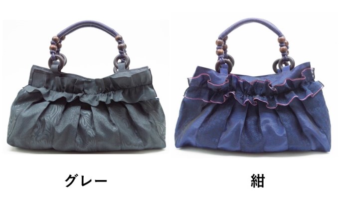 畳縁 フリル付き バッグ ファッション かばん トートバッグ 手提げ 