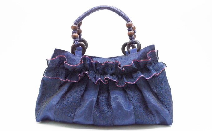 畳縁 フリル付き バッグ ファッション かばん トートバッグ 手提げ 