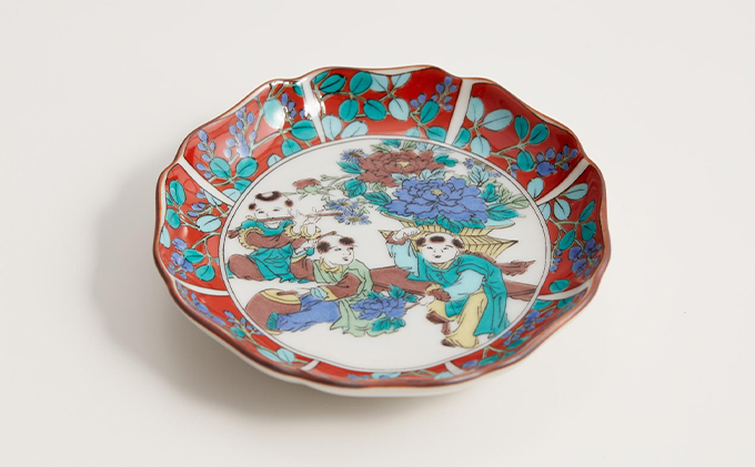 九谷焼 3.5号皿揃 歴代画（5枚セット） a01 焼き物 民芸品 工芸品 