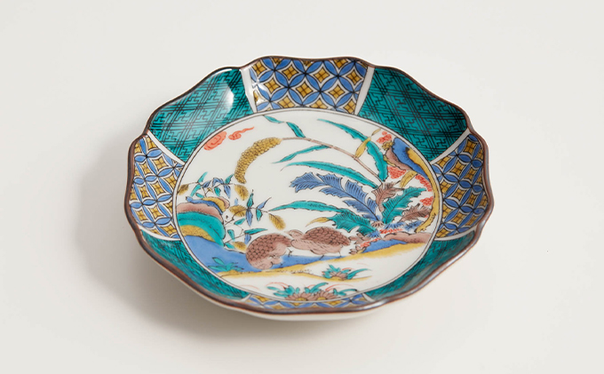 九谷焼 3.5号皿揃 歴代画（5枚セット） a01 焼き物 民芸品 工芸品 