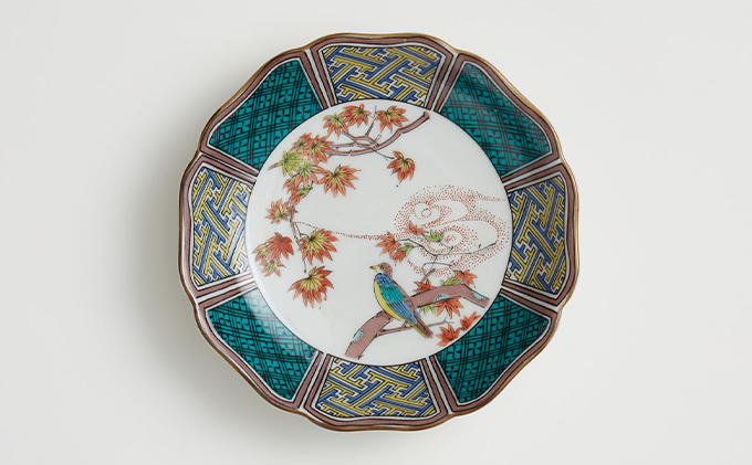 九谷焼　4.2号皿揃　花鳥絵変り（5枚セット） a01 民芸品 工芸品 お皿 豆皿 
