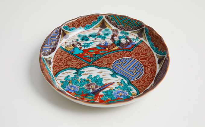 九谷焼 4.5号皿揃・時代絵（5枚セット）a01 民芸品 工芸品 お皿 豆皿 