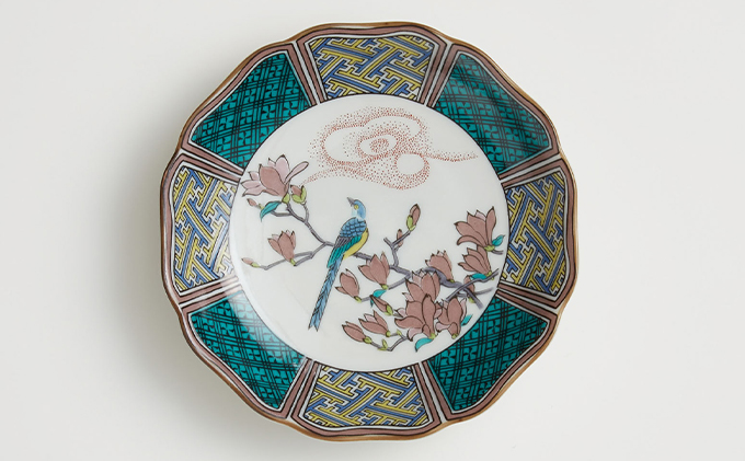 九谷焼　4.2号皿揃　花鳥絵変り（5枚セット） a01 民芸品 工芸品 お皿 豆皿 