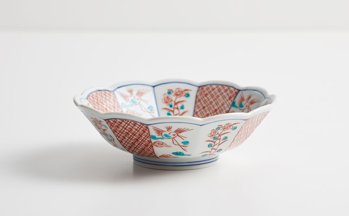 清水焼　赤絵小紋　奈良茶揃い　五客 清水焼 赤絵小紋 奈良茶揃い 五客 美術品・アンティーク