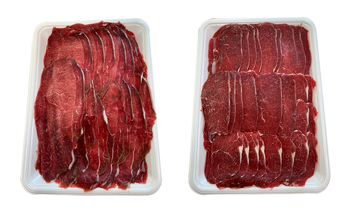 北海道南富良野町のふるさと納税 エゾシカ肉のスライス2種食べ比べ満足セット(計2kg) 南富フーズ株式会社 鹿肉 ジビエ 鹿 詰め合わせ 肉 北海道 南富良野町 エゾシカ セット 詰合せ 食べ比べ モモ ロース しゃぶしゃぶ ロースト 炒め物