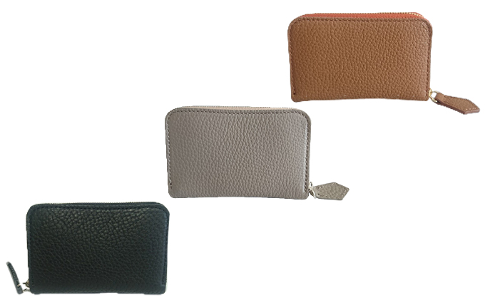 国産シュリンクレザー　ラウンドZIPコインケース ファッション小物 財布 ファスナータイプ 