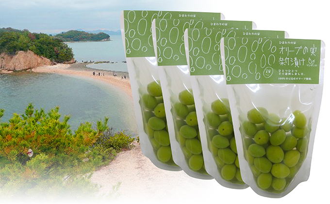 小豆島 オリーブの実 新漬け 4袋 セット 詰め合わせ オリーブ オリーブのみ おつまみ つまみ グリーンオリーブ 前菜 食品 香川 香川県 土庄町