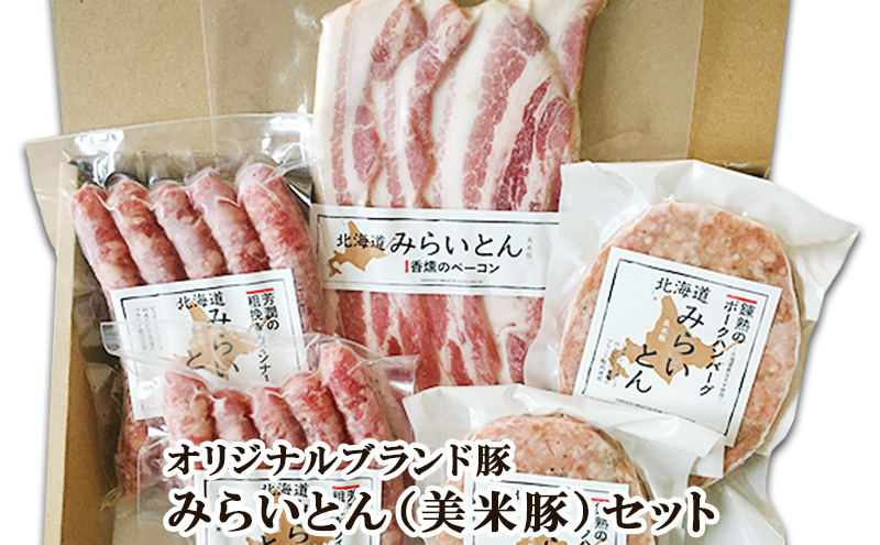 北海道仁木町のふるさと納税 [先行受付] みらいとん（美米豚）セット：ビィクトリーポークのオリジナルブランド豚 肉の加工品 お肉 ハンバーグ ベーコン ウインナー[ファーマーズガーデン]