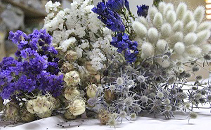 ＜おうちでアレンジ！＞ドライフラワー（青色系）プレゼント付 北海道 南富良野町 ドライフラワー 花 お花 華 花束 ファッション小物 インテリア 贈り物 