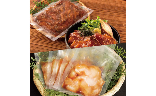 高知県芸西村のふるさと納税 ZZ111-NT　【芸西村と大川村の共通返礼品】芸西村 海鮮丼の素セット【個別発送】＆大川村 土佐はちきん地鶏ムネ肉セット