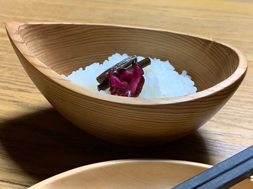 お洒落な吉野杉のお茶碗 木製茶碗 津田瑞苑 ／ ガラスウッド