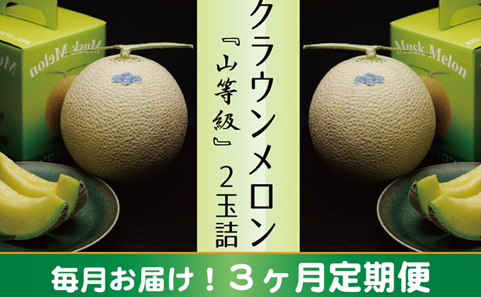 クラウンメロン　山×2玉【3ヶ月定期便】【配送不可：離島】 果物類 メロン青肉