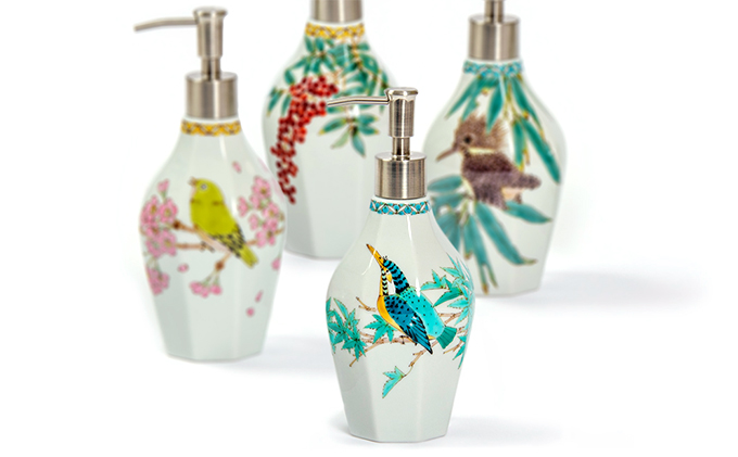 九谷焼ソープディスペンサー（8角） a05 雑貨 日用品 工芸品 バス用品 