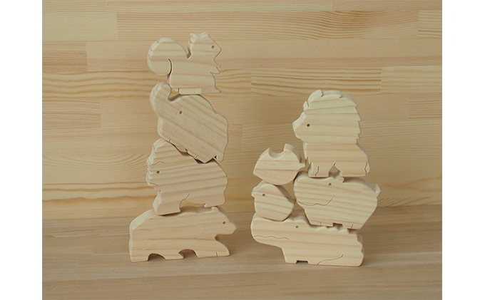 かわいい　Animalつみき 工芸品 玩具 