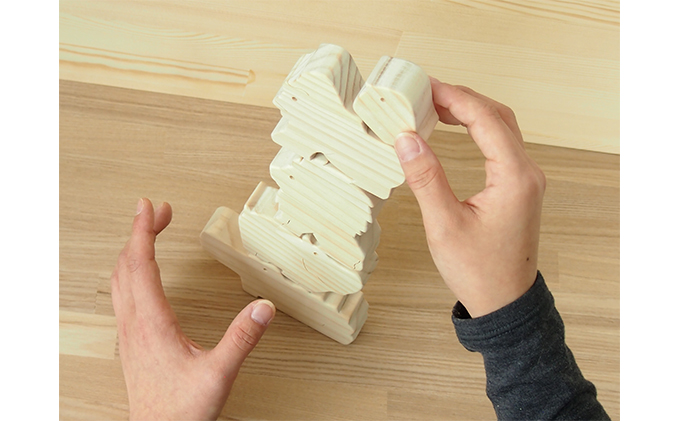 かわいい　Animalつみき 工芸品 玩具 