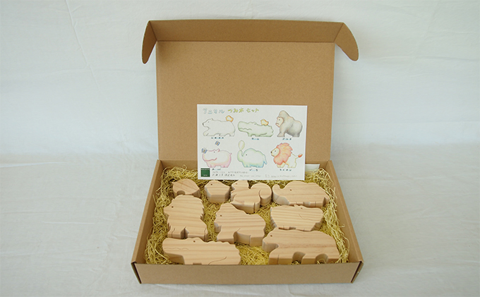 かわいい　Animalつみき 工芸品 玩具 