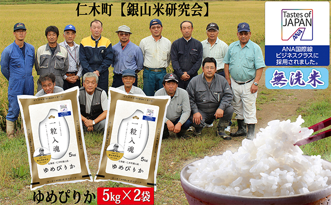 北海道仁木町のふるさと納税 【先行受付 2025年産米】銀山米研究会の無洗米＜ゆめぴりか＞10kg　ご飯 ライス 白米 ブランド米 おにぎり お弁当 北海道産 産地直送 ご飯 時短 朝ごはん 夜ごはん 昼ごはん [株式会社 松原米穀]