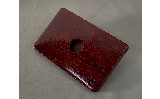 木 の 名刺入れ (漆塗り／パープルハート） bolly木工房 木材 ビジネスシーン 工芸品 雑貨 日用品 木の名刺入れ ファッション小物 