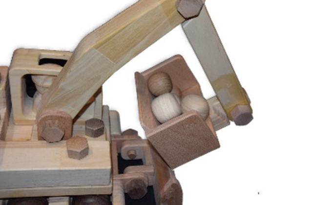 手づくり木のおもちゃ　ショベルカー 玩具 子供用 