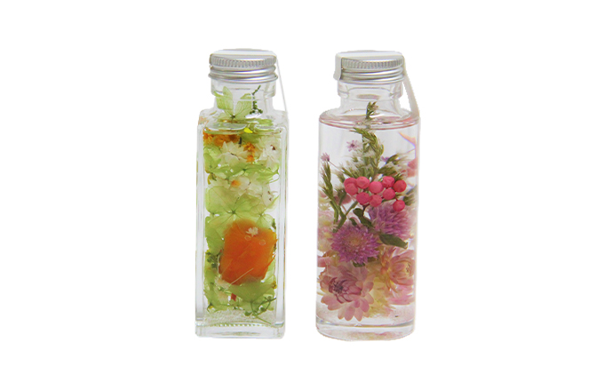 ドライフラワーのハーバリウムおまかせ2本セット 北海道 南富良野町 ドライフラワー 華 花 お花 ハーバリウム おまかせ セット 詰合せ インテリア 植物 手作り 