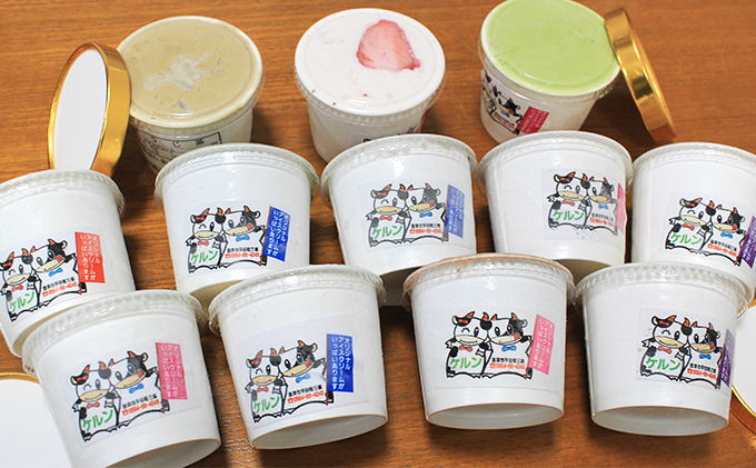 【岐阜県海津市】オリジナル  ジェラ?トアイス12個セット(ミルク・抹茶・ほうじ茶・いちご) お菓子 ジェラトアイス
