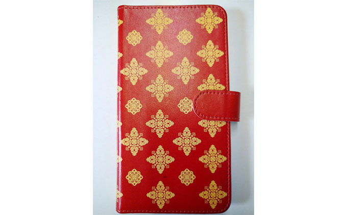 抗ウィルス！天平文様手帳型スマートフォンケース　Aデザイン　Lサイズ 小物 