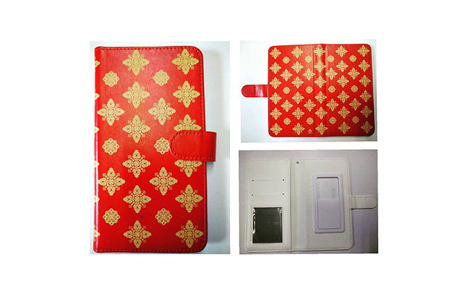 抗ウィルス！天平文様手帳型スマートフォンケース　Aデザイン　Lサイズ 小物 