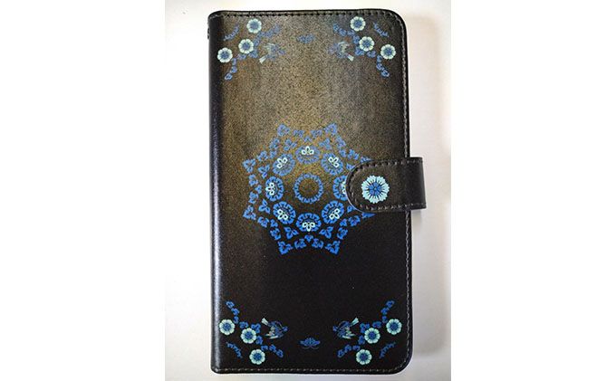 抗ウィルス天平文様汎用手帳型スマートフォンケース花鳥文　Mサイズ 小物 