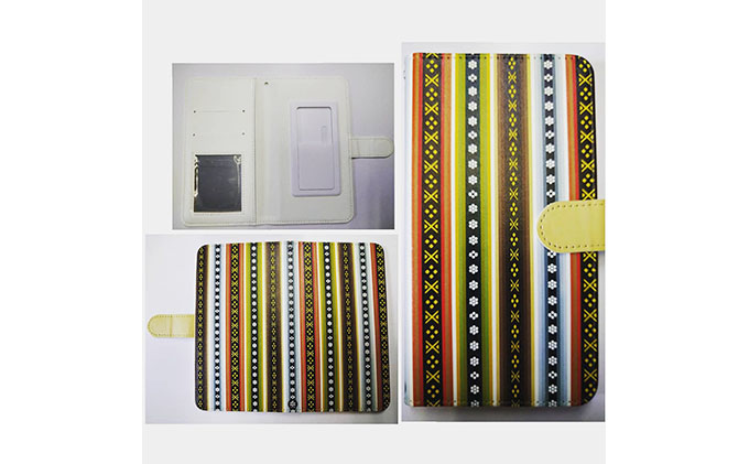 抗ウィルス天平文様汎用手帳型スマートフォンケース竹帙　Mサイズ 小物 