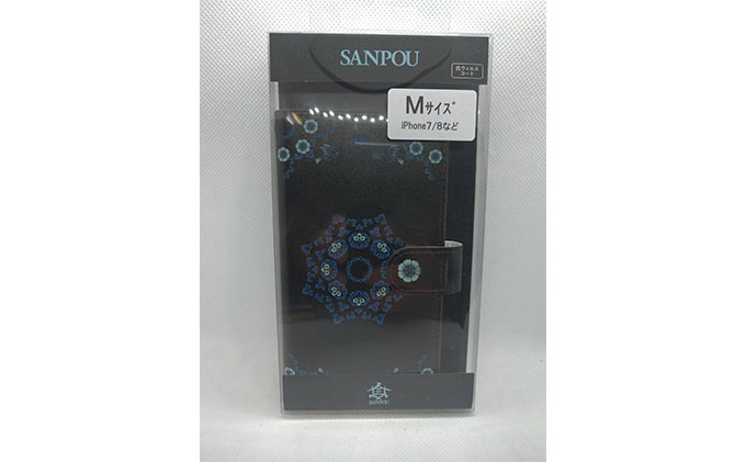 抗ウィルス天平文様汎用手帳型スマートフォンケース花鳥文　Mサイズ 小物 