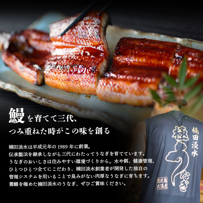 ギフト対応】楠田の極うなぎ 蒲焼き150g以上×4尾(計600g以上) b6