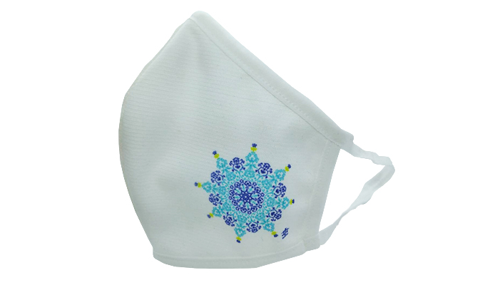 肌に優しい天平模様コットンマスク　華　-奈良に伝わる日本最古の古典文様- 雑貨 日用品 ファッション 日本製 布製 