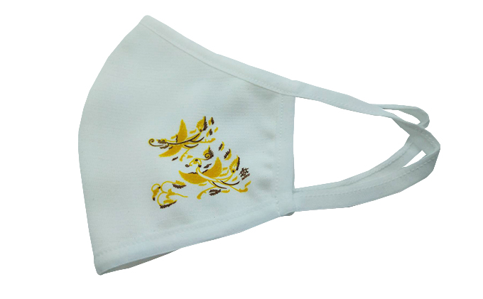肌に優しい天平模様コットンマスク　鳥　-奈良に伝わる日本最古の古典文様- 日本製 布製 