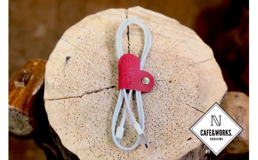 11-175 【年内配送12月15日入金まで】レザークラフト：本革ケーブルクリップ（ハート）５色セット within2025