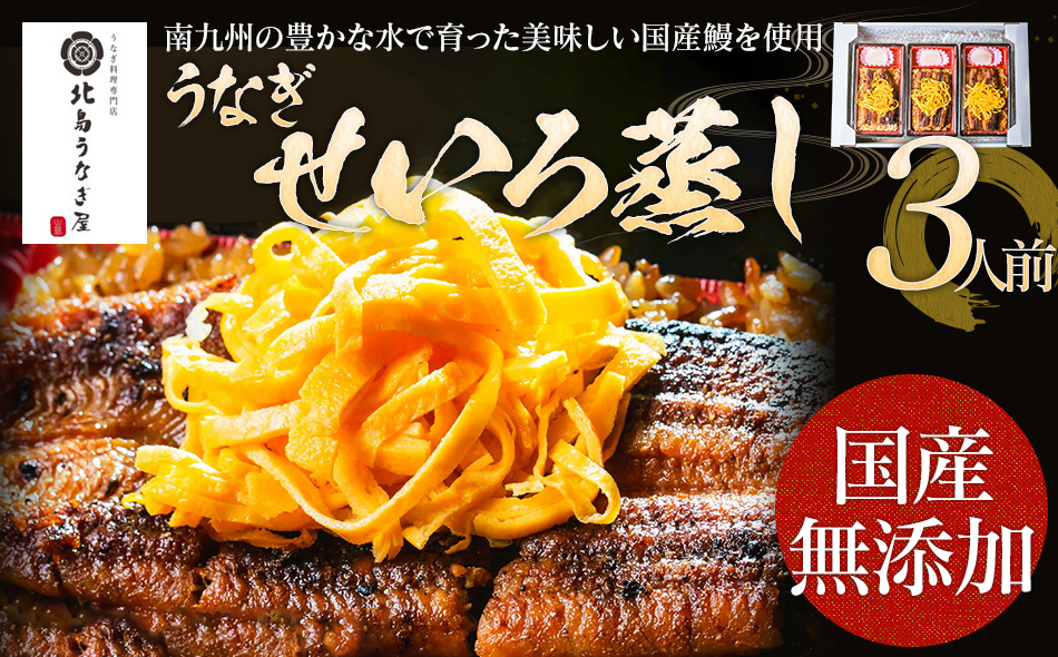 福岡県大木町のふるさと納税 うなぎのせいろ蒸し（3人前）　AE06-3