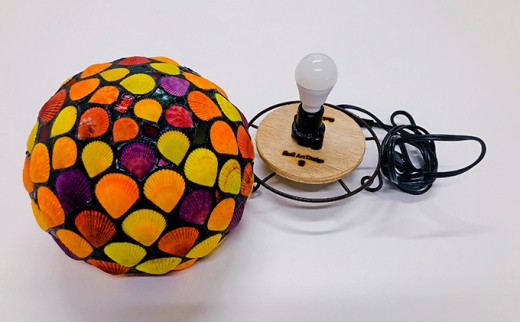 ヒオウギ貝ランプシェード（球形）