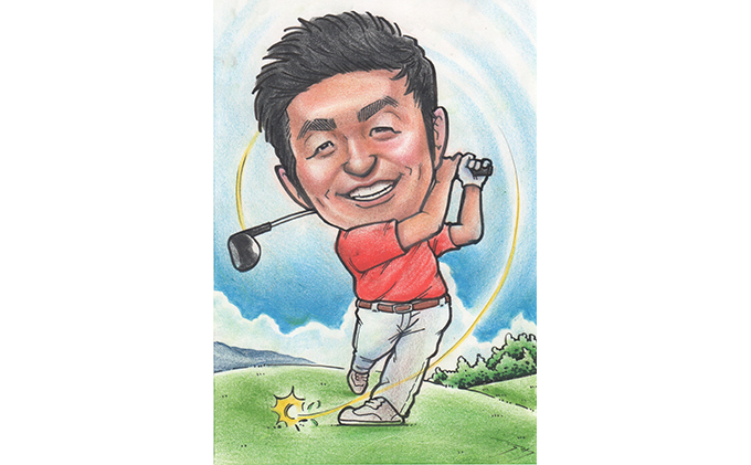 似顔絵　1名（背景体つき） 絵画 インテリア 