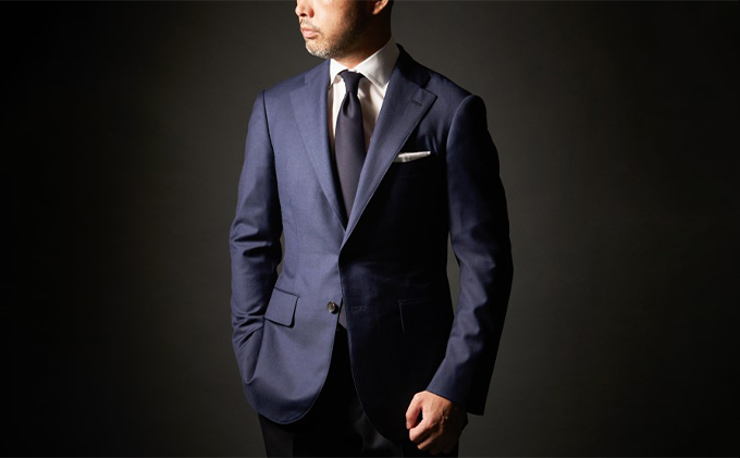 これさえあれば安心の幅広い場面に使えるネイビースーツ お仕立券 ファッション 服 男性 メンズ 