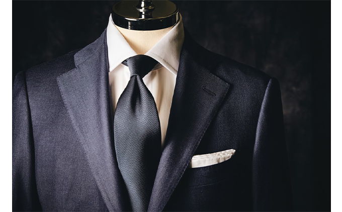 これさえあれば安心の幅広い場面に使えるネイビースーツ お仕立券 ファッション 服 男性 メンズ 