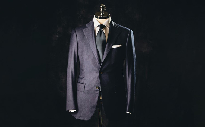 これさえあれば安心の幅広い場面に使えるネイビースーツ お仕立券 ファッション 服 男性 メンズ 